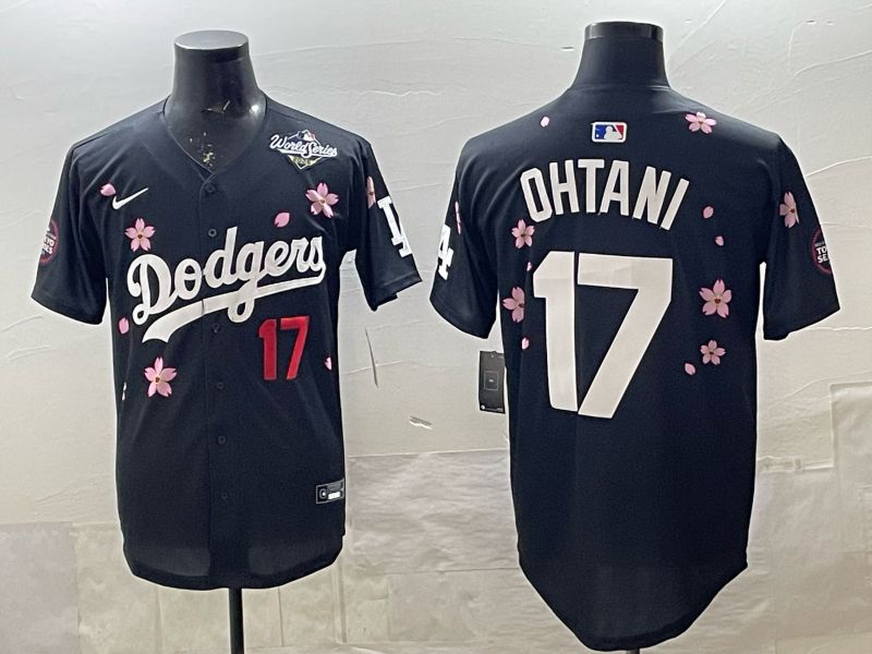 Men 2025 Nike Los Angeles Dodgers #17 Ohtani Black Game MLB Jersey 04->los angeles dodgers->MLB Jersey